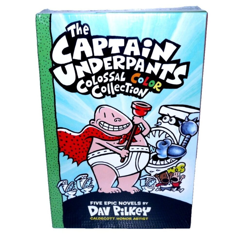 The CAPTAIN UNDERPANTS Colossal Color Collection set of 5 hardcover books, NEW